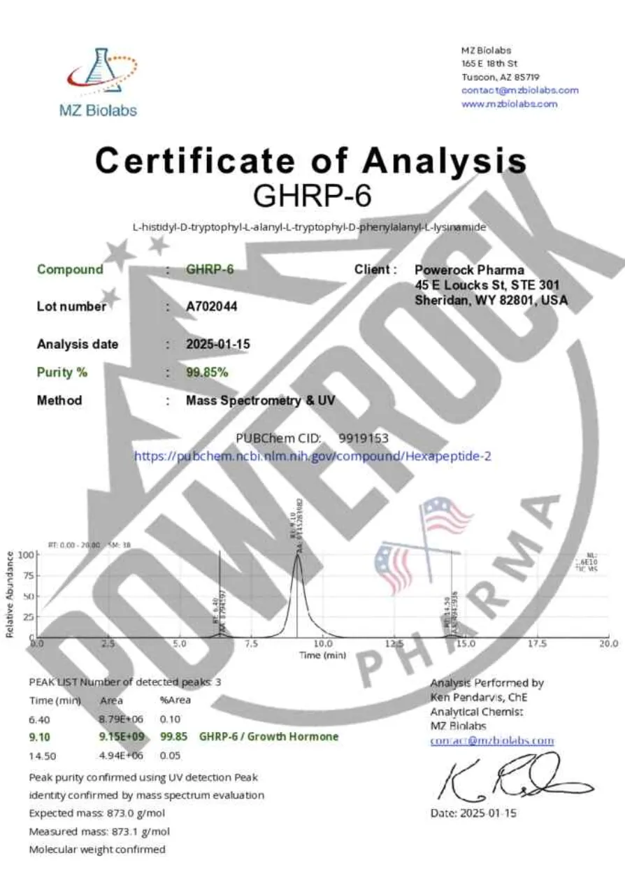Chromatogram GHRP-6